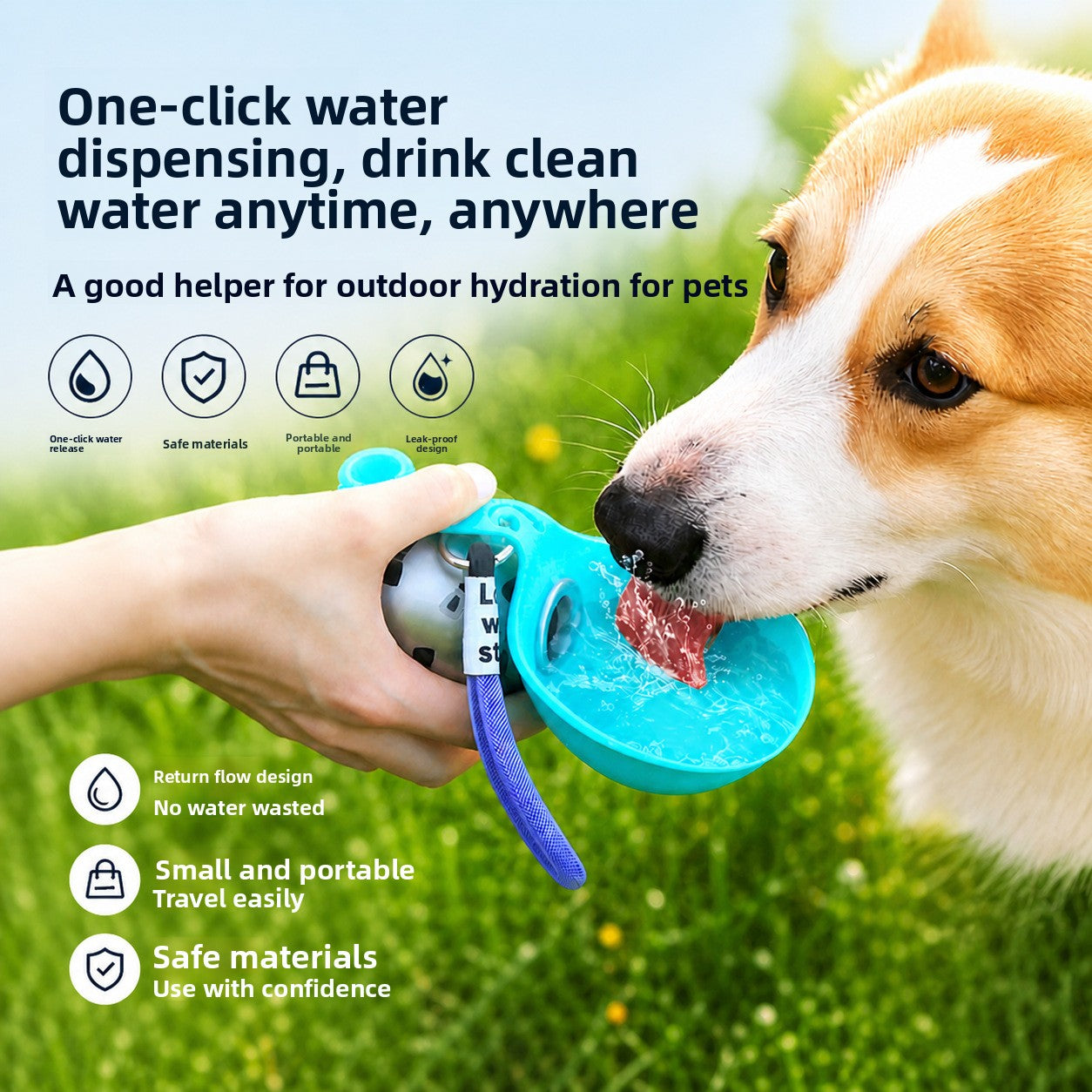 Botella de Agua Portátil para Perros y Gatos